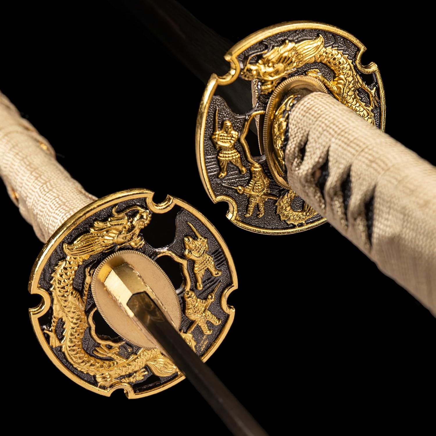 Handmade Japanese Katana Sword Real - Authentic Hand Forged Full Tang 1060 High Carbon Steel Samurai Swords for Martial Arts, Collection & Display, 40.5-Inch