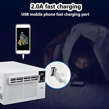Portable Air Conditioner Mosquito Net Compact size Dehumidifier Personal Air Cooler Fan with Remote Control 1-12h timer Air Cooler Fan Unit for Room up to 5-8m²