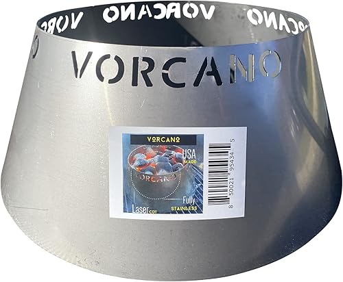 Vorcano BBQ Brand - Cono de parrilla de carbón Vortex de acero inoxidable compatible con hervidor Weber, huevo verde grande, Kamado Joe