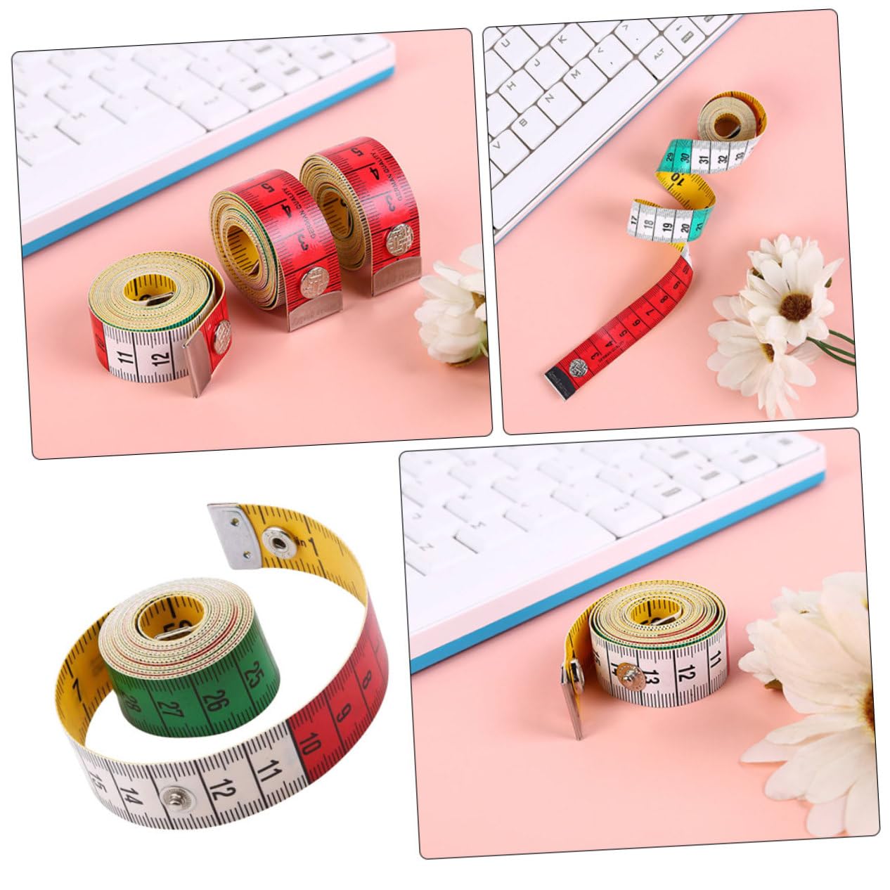 jojofuny Snap Tape Measure Measuring Tape Cute Design Lightweight Sewing Thread Multipurpose