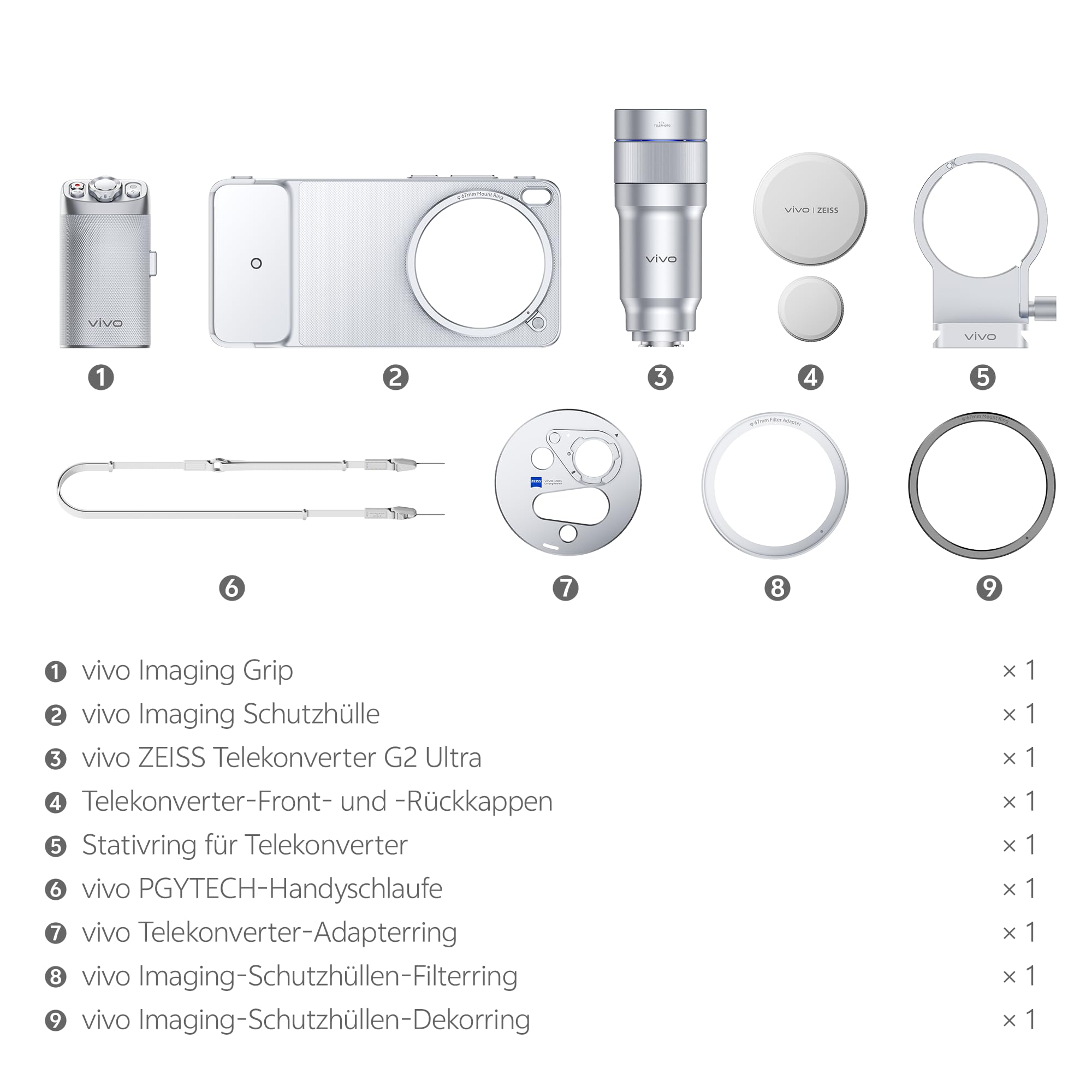 vivo ZEISS Telephoto Extender G2 Ultra, 400mm Teleobjektiv Fotografie Set für vivo X300 Ultra