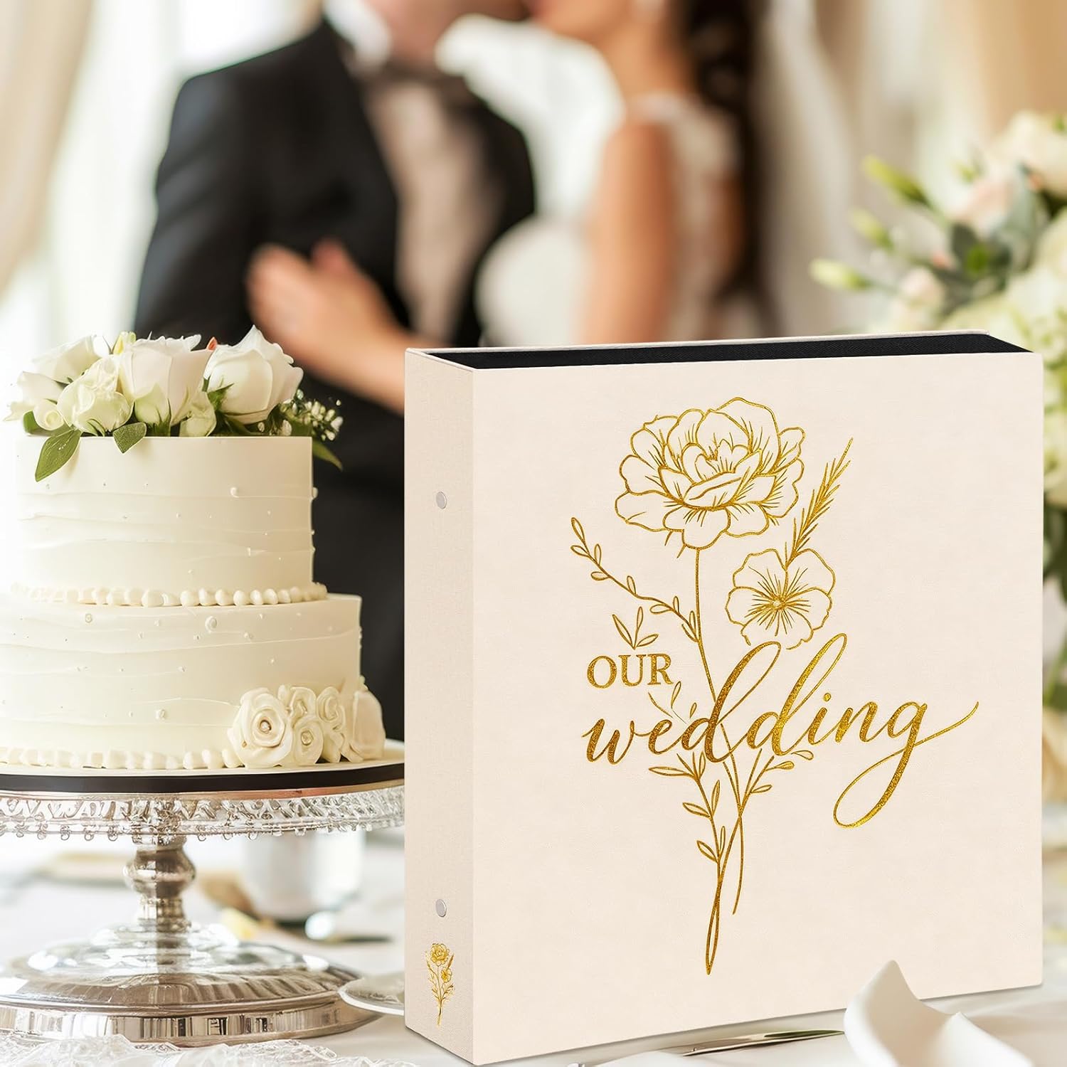 2 Pack Wedding Photo Album 4x6 600 Pocket Photos Wedding Picture Scrapbook for Memory Keepsake (Beige)