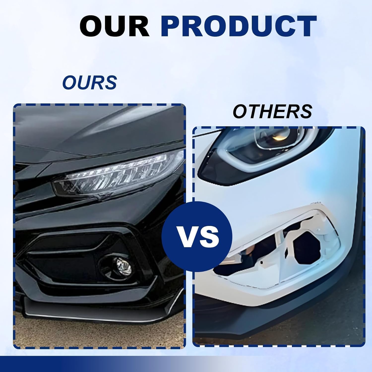 GXARTS 4PCS Black Left & Right Side Front Bumper Fog Light Lamp Covers Trim Compatible with Honda Civic 2017 2018 2019 2020 2021