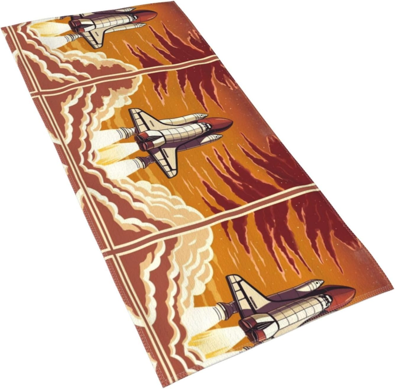 Rocket in Space Print Hand Towels for Kitchen, Decorative Bathroom Towels Decor Farmhouse Cute for Men Women Gifts