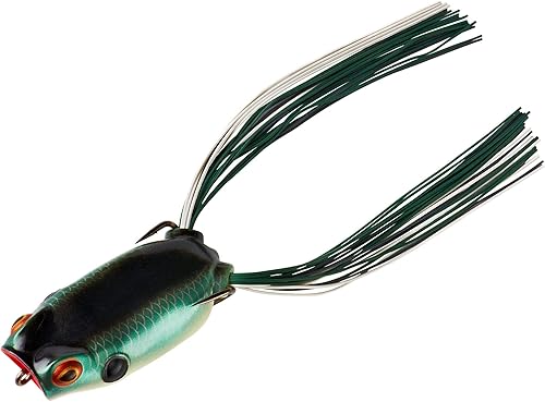 Miniatura 9 de BOOYAH Poppin' Pad Crasher Topwater Bass Fishing - Señuelo de rana de cuerpo hueco con ganchos sin malas hierbas