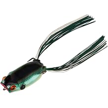 BOOYAH Poppin Pad Crasher Topwater Bass Fishing Hollow Body Frog Lure with Weedless Hooks
