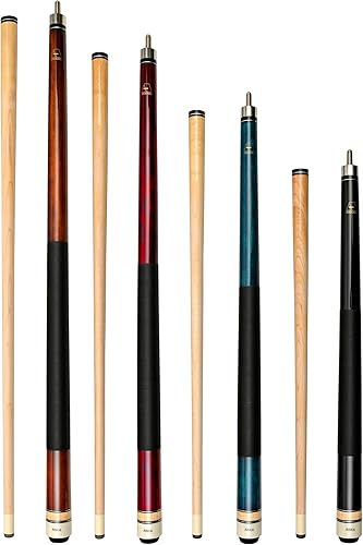 Miniatura 10 de Juego de tacos de billar Aska de longitud mixta, LS, canadiense Hard Rock Maple Billiard, corto, tacos para niños