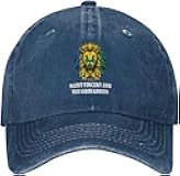 ZGHQHCDRH Funny Lion Saint Vincent and The Grenadines Flag Washed Denim Baseball Cap Black Distressed Twill Dad Hat