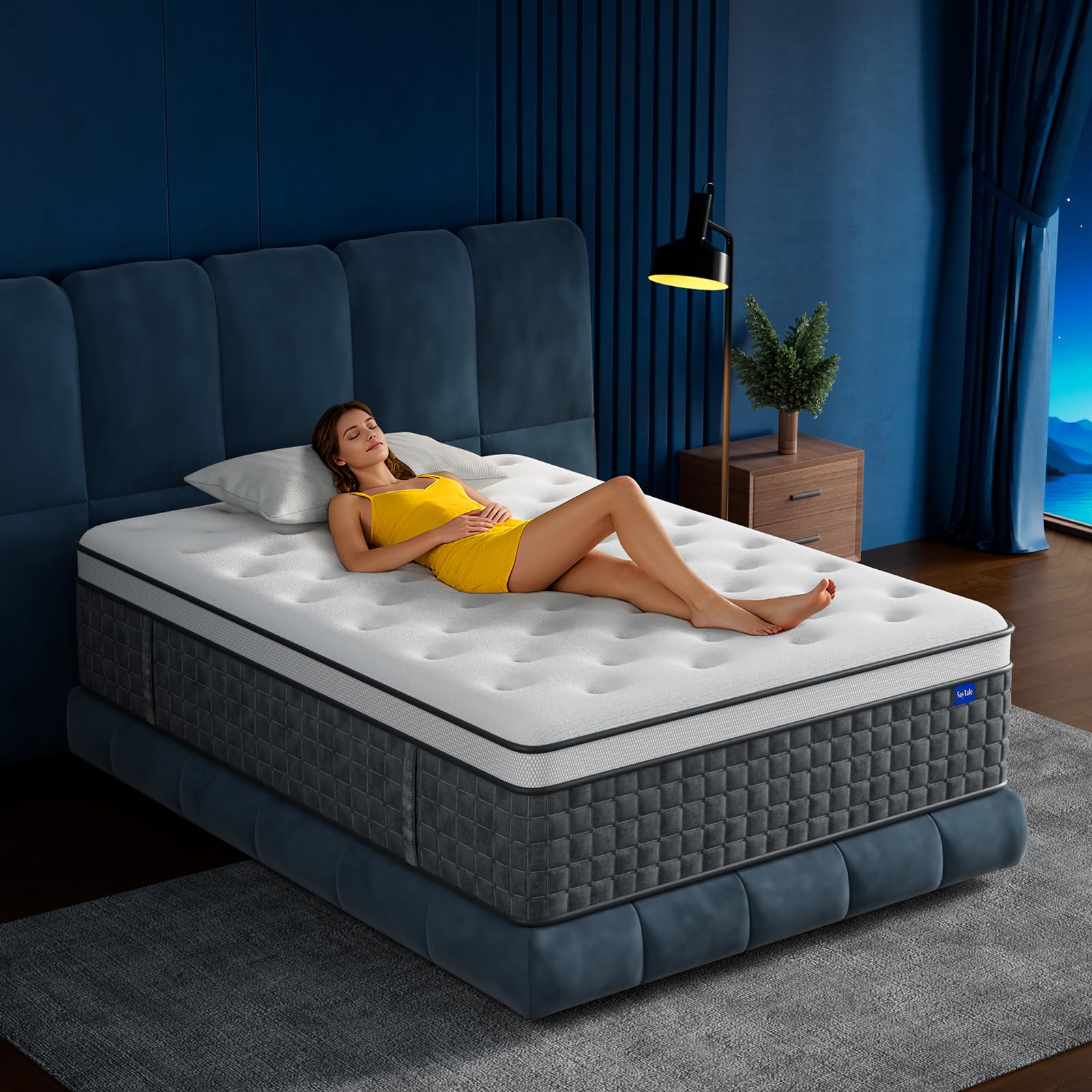 Photo 1 of Full Size Mattress, 12" Hybrid Mattresses Medium Firm Full Mattress in a Box - with Individual Pocket Springs for Motion Isolation & Pressure Relief, CertiPUR-US & Oeko-TEX Certified,365 Nights Trial