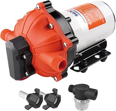 SEAFLO 55-Series Diaphragm Pump - 12V DC, 5.5 GPM, 60 PSI with Heavy Duty Pressure Switch | Self-Priming, Quiet Operation, | Ideal for RV, Marine, and Off-Grid Water System