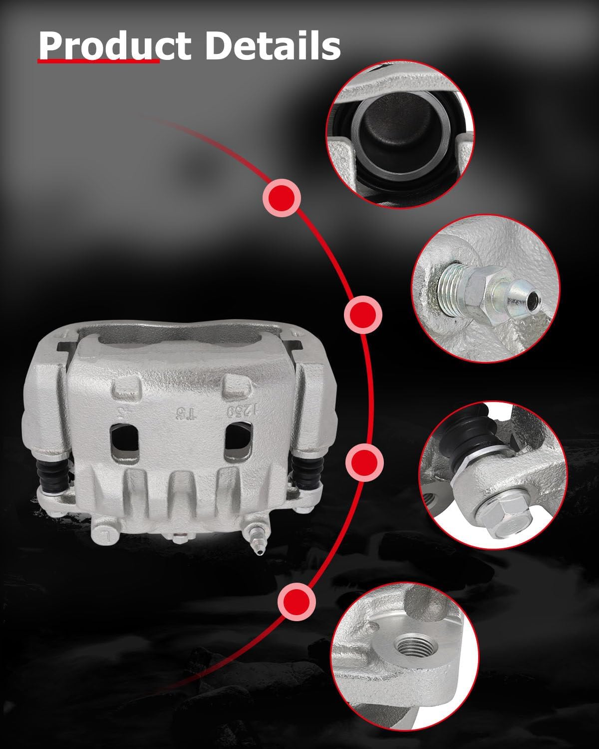 cciyu Front Left Brake Caliper Assembly w/Bracket 19B2683 For Saab For 9-2X 2005-2006,For Subaru For Impreza 2002-2016,For Subaru For Legacy 2003-2004