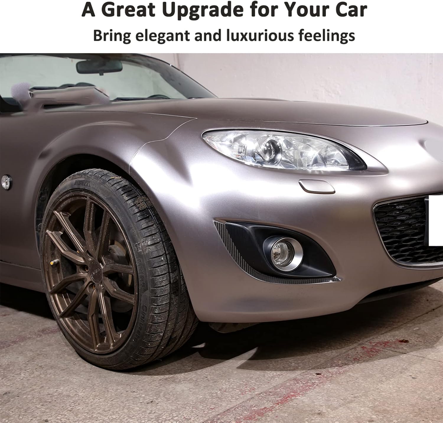 Soft Carbon Fiber Fit For Mazda MX-5 NC RF Miata 2009 2010 2011 2012 2013 2014 Car Front Fog Lamp Header Decorative Strip