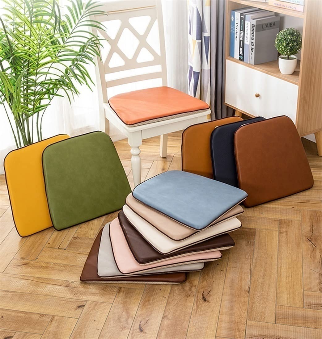 Pokrowce na krzesła jadalniane, Antypoślizgowa skórzana poduszka na krzesło do jadalni w kształcie litery U Wielokolorowa 44x40cm 46x43cm 1 2 4 6 paczek(Orange-a,46 * 43cm(4packs))