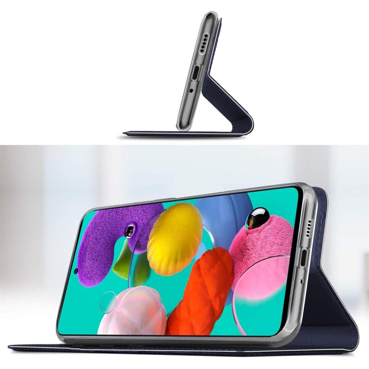 Verco case per Samsung Galaxy A20s Cover, Custodia a Libro Pelle PU per Samsung A20s Booklet Protettiva [magnetica integrata], Azzurro