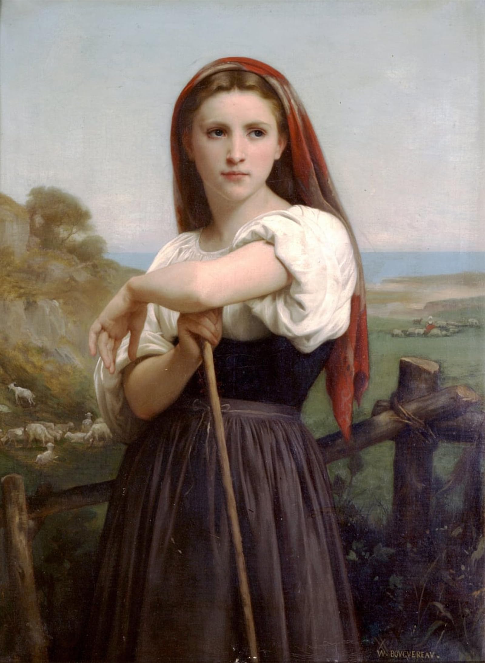 SERENDIPITP Abstract Painting Mural Print Picture Wall Decor Painting Child At Bath by William Adolphe Bouguereau Vintage Wall Artwork for Home Decor 60x90cm