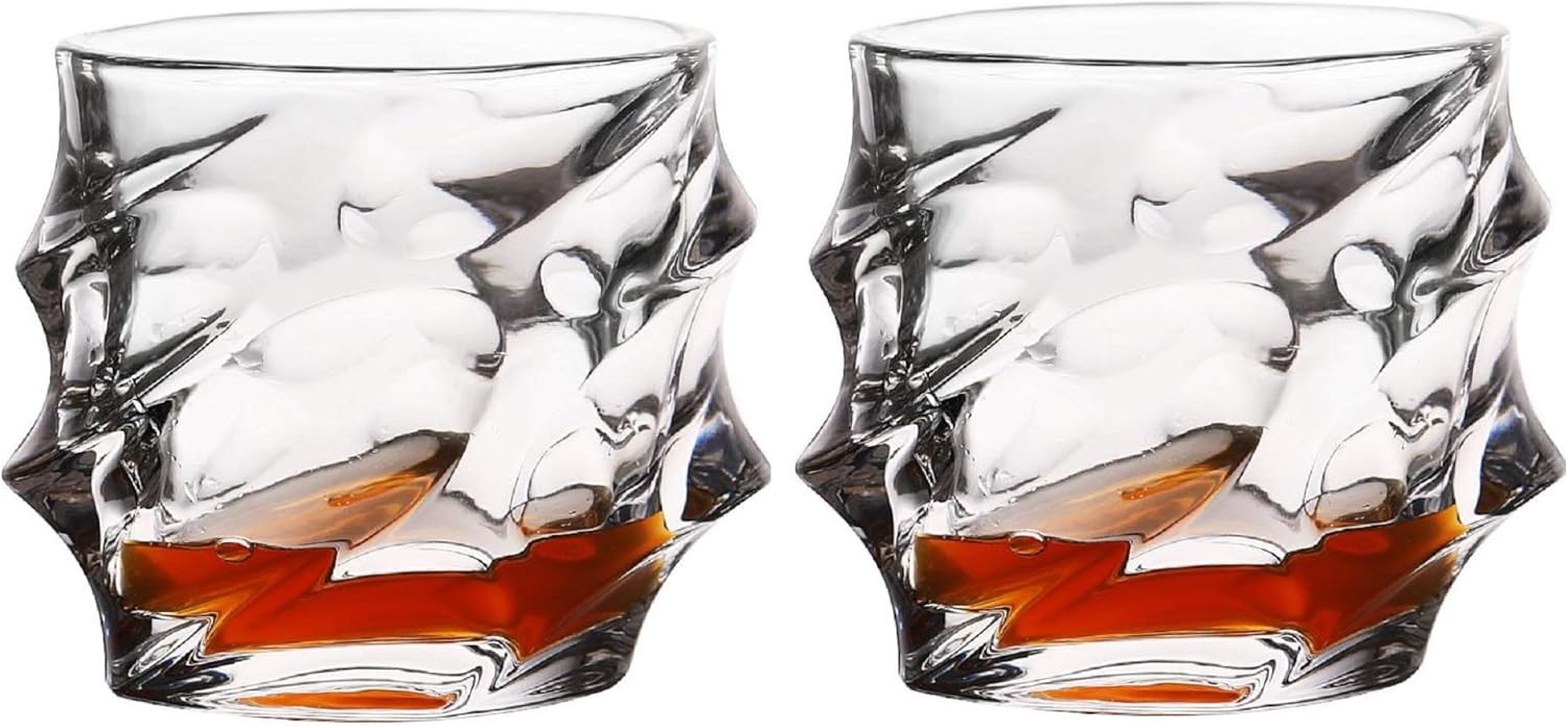 Amazon Morningplace ヨーロピアン ツイスト ロックグラス おしゃれな ウィスキーグラス 創造的 晩酌 ウイスキー 焼酎 に 2個セット Morning Place ロックグラス 通販
