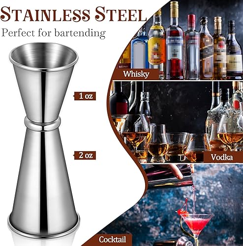 Miniatura 2 de Yaomiao Jigger de 2 onzas y 1 oz para bartending doble cóctel jigger japonés Jigger taza medidora de acero inoxidable para el hogar, bar, licor,