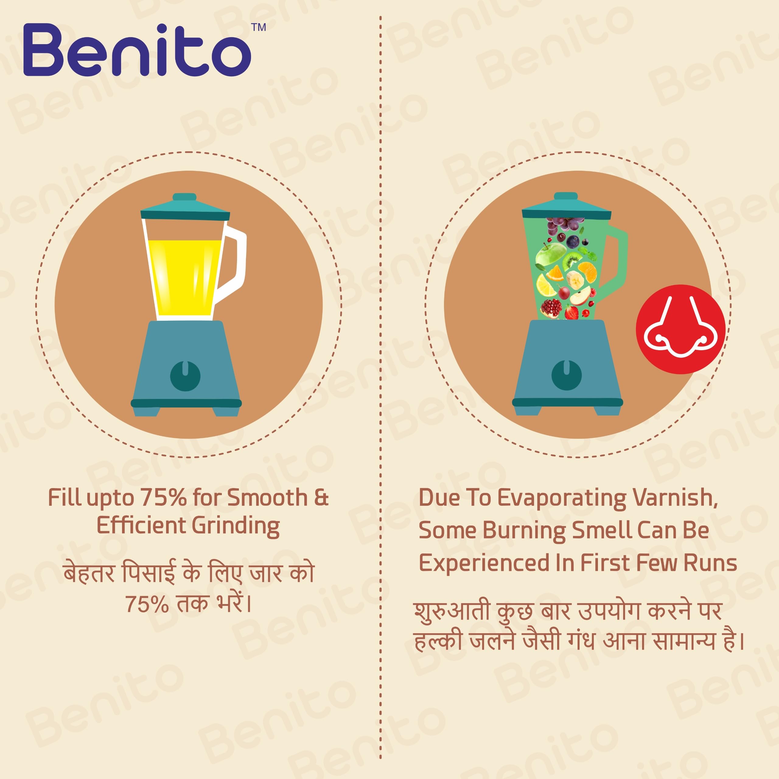 Benito NUTRI BULLET Polycarbonate 2 Jar Set (500ml & 300ml) for Mixer Grinder – Compatible with 4-Teeth Coupler & Dual Locking System — Amazon image 8