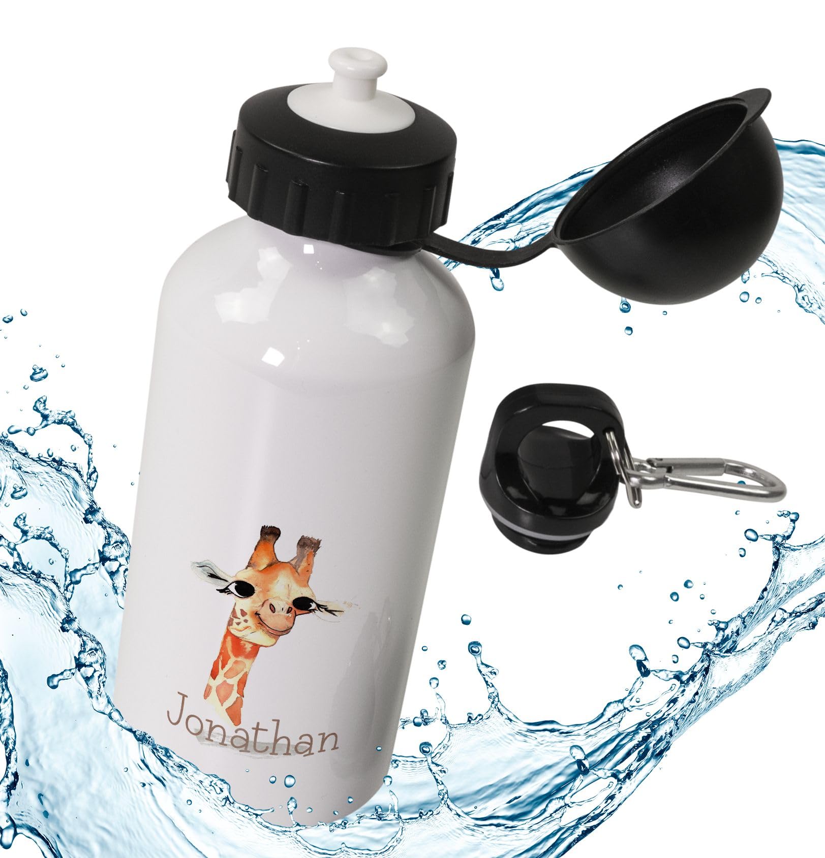Timalo Personalisierte Alu-Trinkflasche Für Kinder Mit Namen & Tiermotiv – 600 Ml, Auslaufsicher