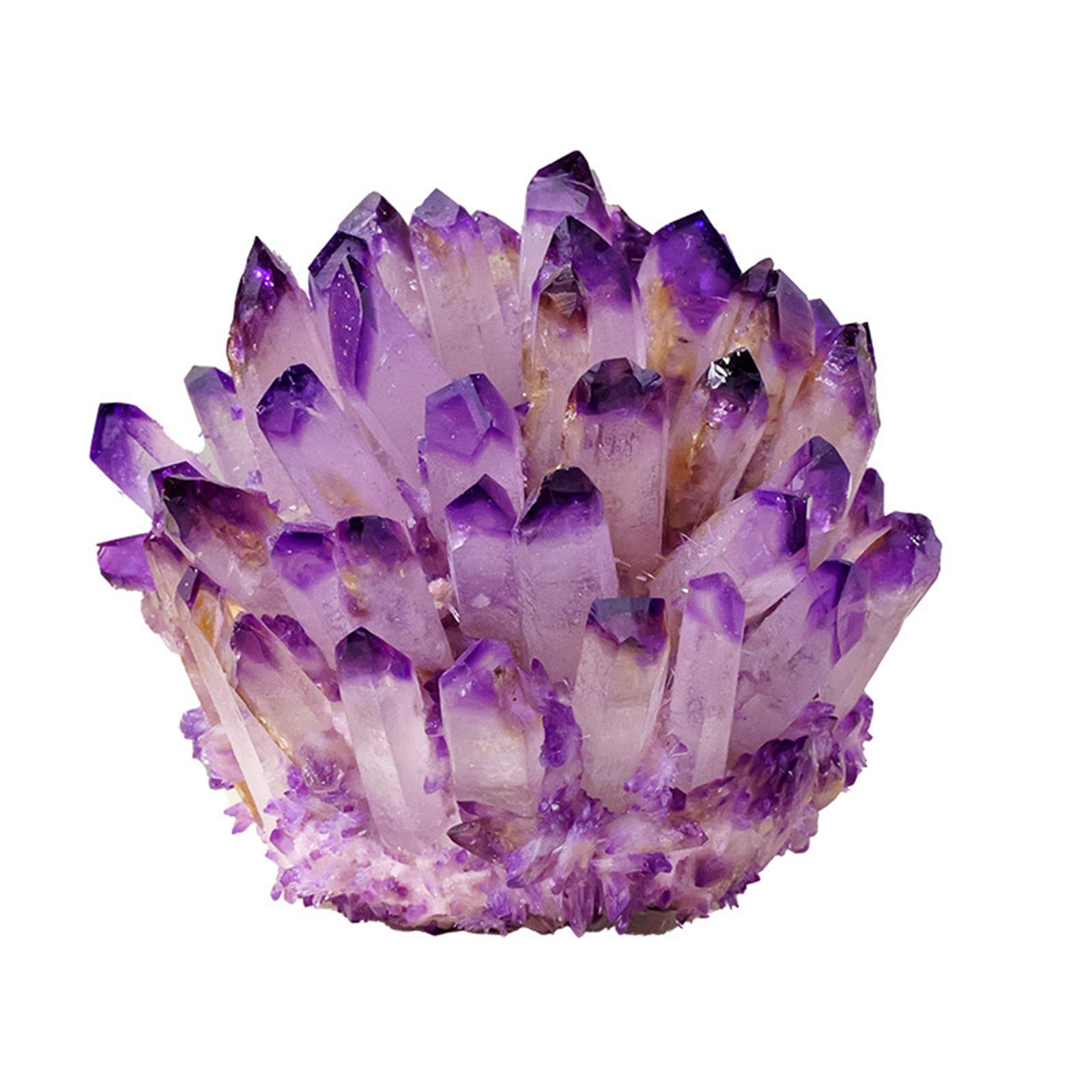 Lab Phantom Cluster di Cristalli di Quarzo con Supporto in Legno Campione di minerali curativi VUG Home Office Decorazione Acquario (Ametista Viola),300~350g