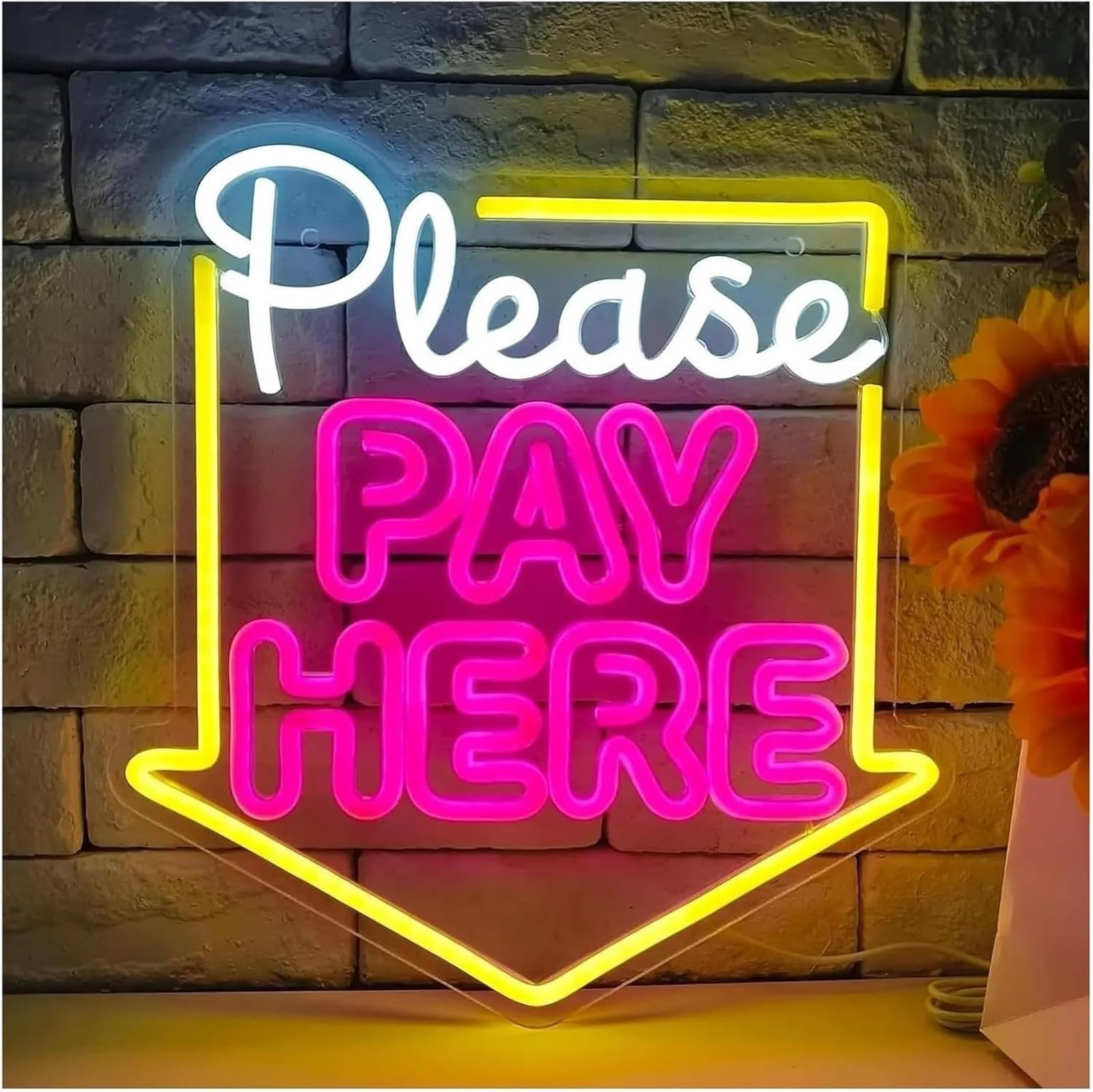 Led Sign Please Pay Here for neon Sign Cashier Checkout LED for Wall Decor Shop Mall Restaurant