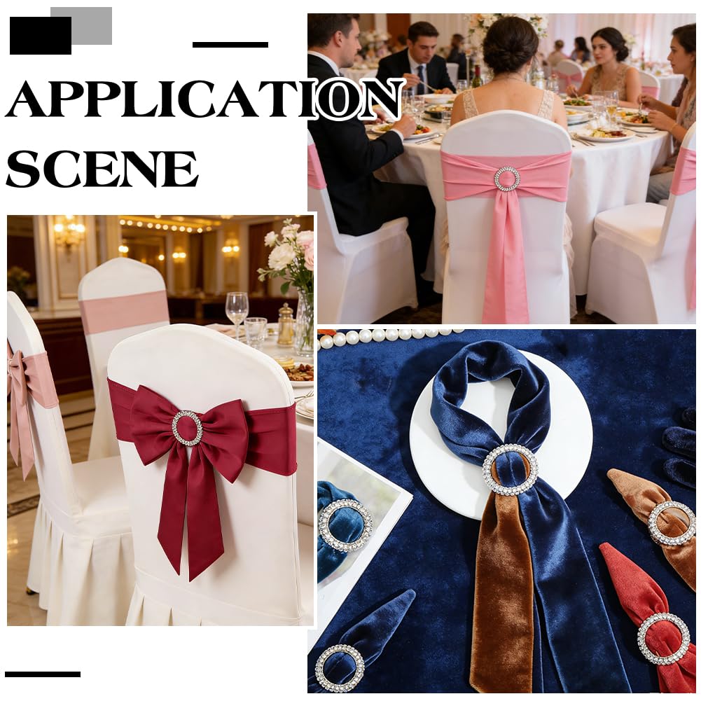 400 fibbie per sedia, rotonde con strass argentati, per fibbie per abiti per banchetti di nozze, artigianato, decorazioni per abbigliamento