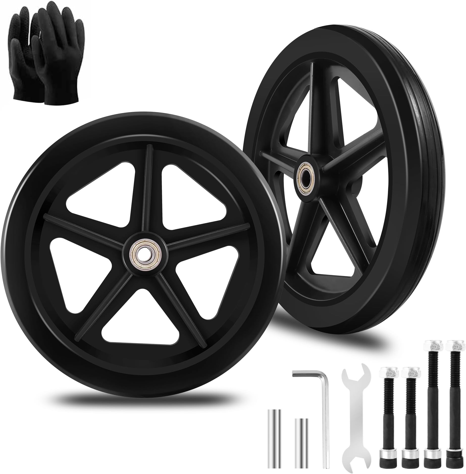 Wheelchair Wheel Replacement Parts 10in PU Low Noise Walker