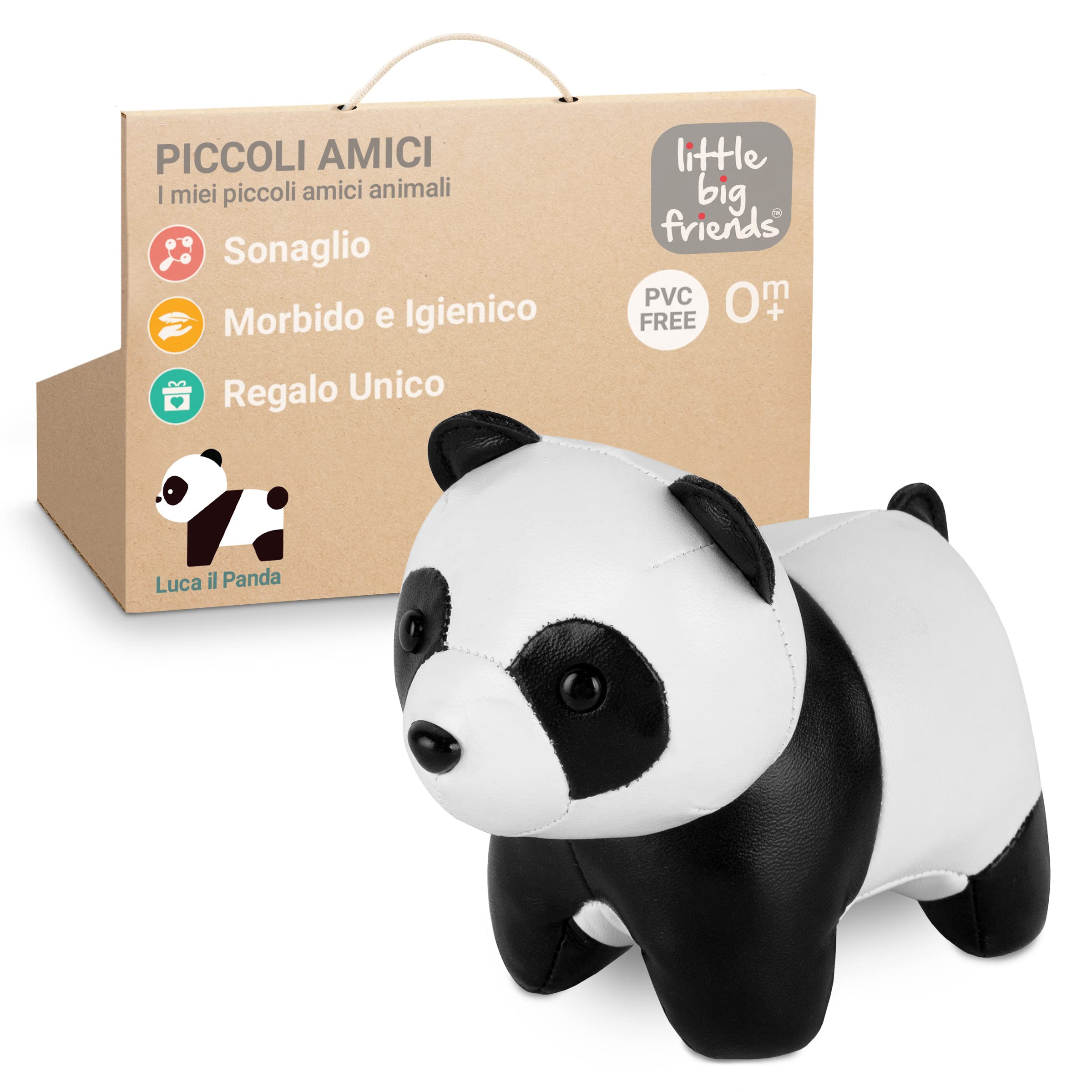Little Big Friends Tiny Friends | Sonaglio Neonato Morbido | Sonaglino Portatile Per Passeggino E Seggiolino | Facile Da Pulire | Ideale Per Passeggino, Seggiolino, Borsa Cambio | Luca Il Panda-image