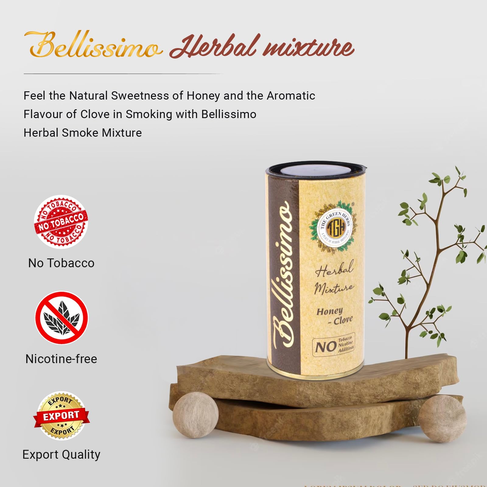 Amazon.com: Bellissimo Herbal Smoke Mixture, Tobacco & Nicotine Free  Smoking Blend, Tobacco Alternatives to Quit Smoking, Honey & Clove Flavour,  Roll Your Own Smoke, 2 Pack, 2oz / 60gm : Health & Household