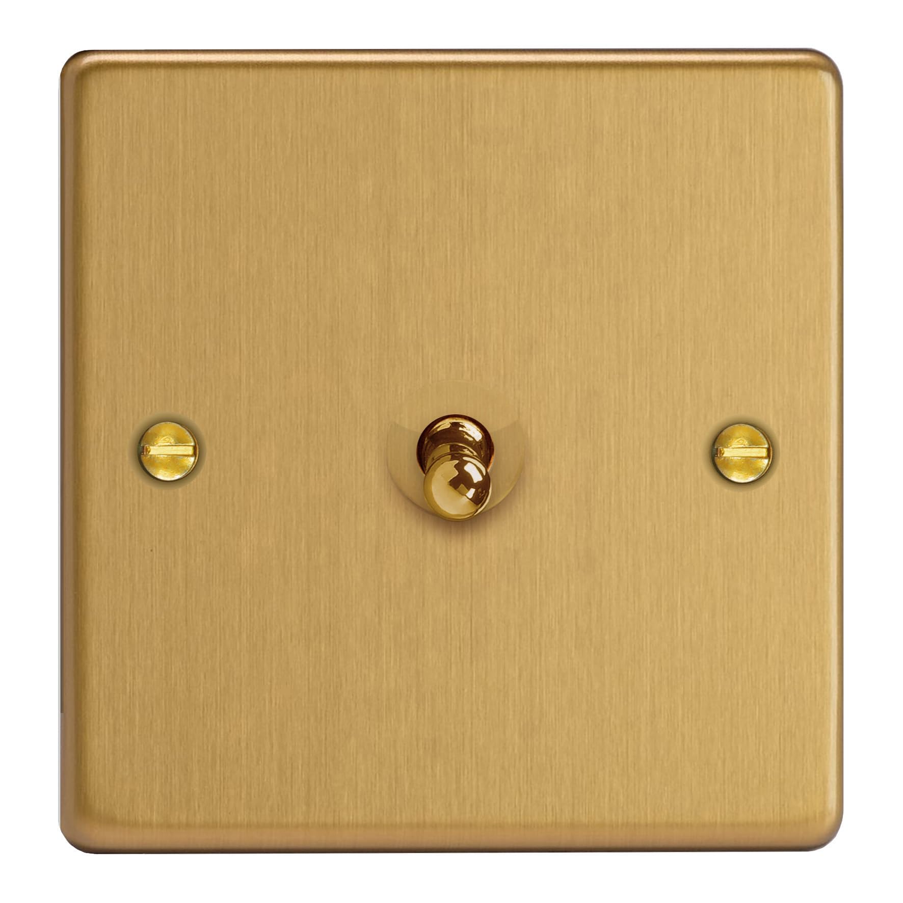 Varilight Brushed Brass 1-Gang 10A 1- Or 2-Way Toggle Switch
