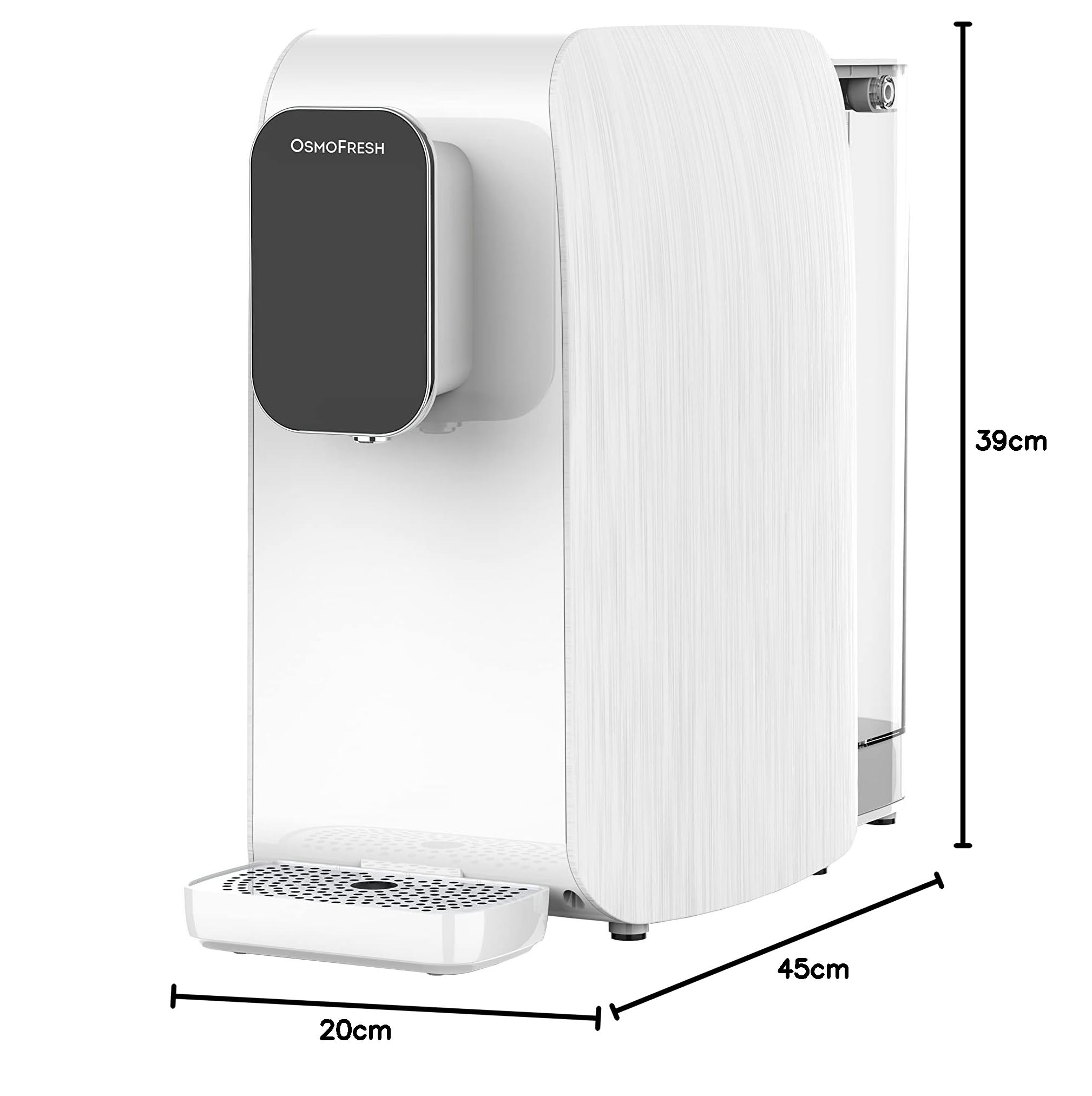 OsmoFresh Auftisch Osmoseanlage Quella Life mit 6 Temperaturstufen (~15-100°C) mobil kein Wasseranschluss nötig 5 stufige Filterung kalkfreies Trinkwasser Überwachung Filterlebensdauer Wasserspender