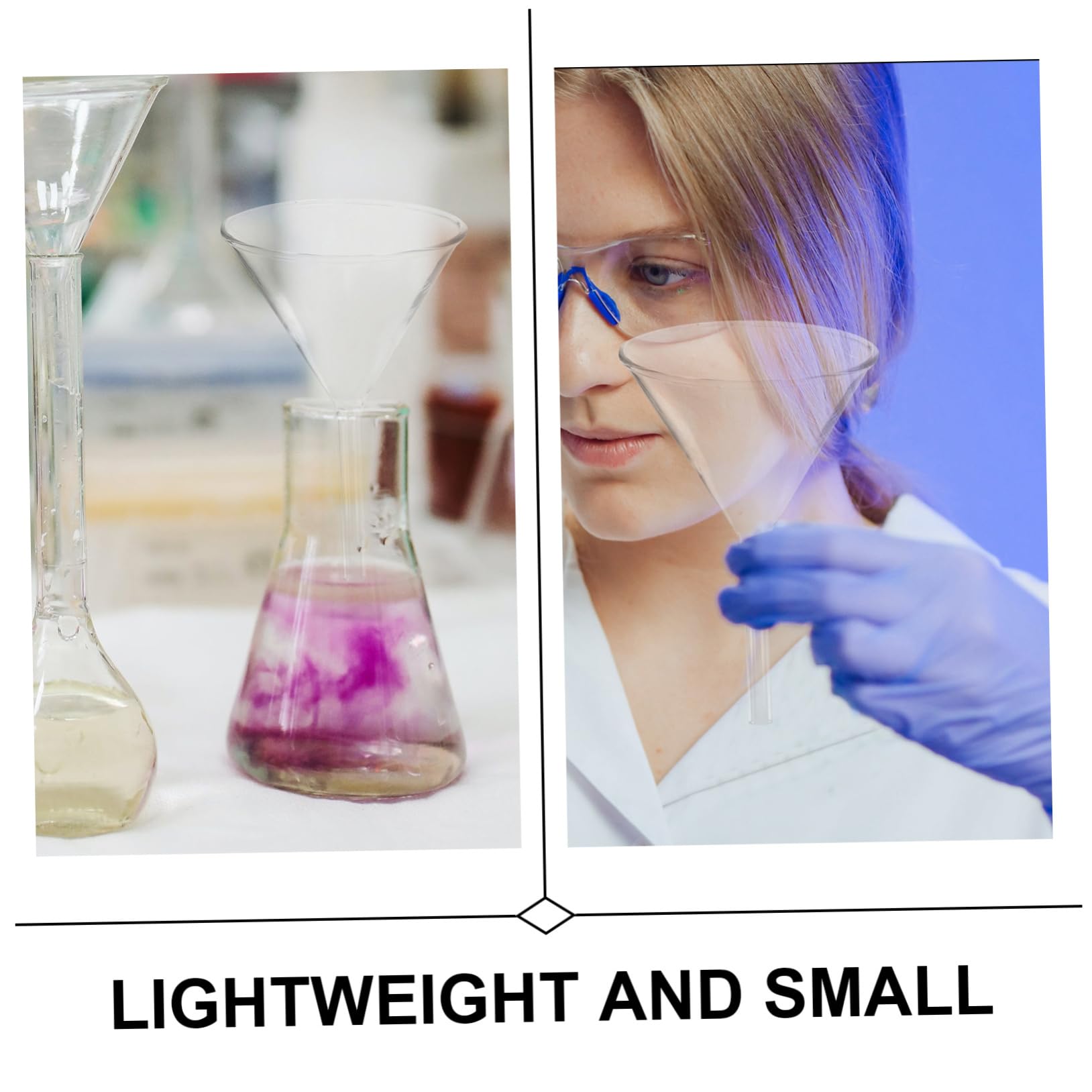 MUCKLILY 4pcs Laboratory Filter Funnel Scientific Funnel Glass Laboratory Filling Funnels Clear Glass Funnel