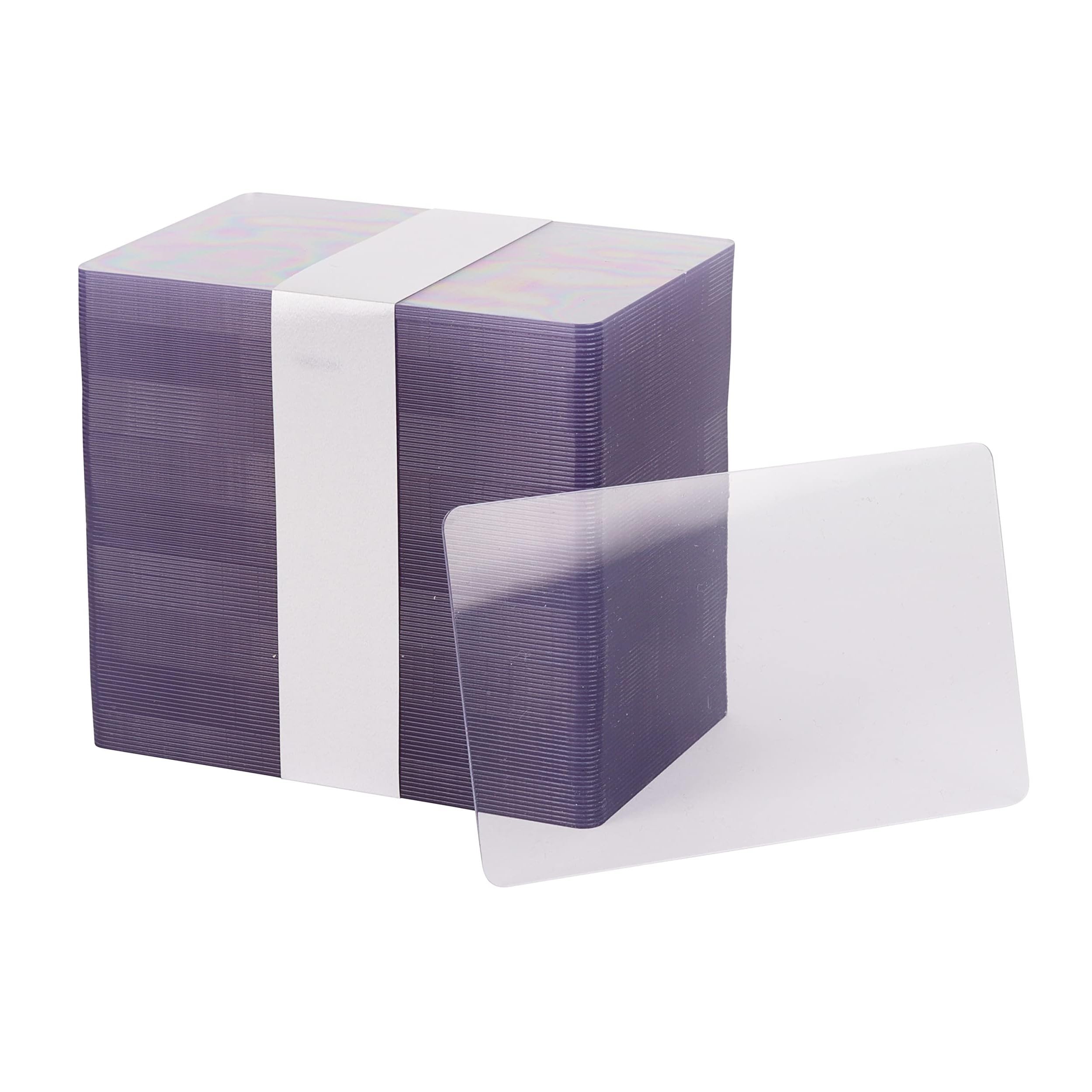 Pack of CR80 Standard Size PVC Cards | Transparent | 30 mil Thickness by easyIDea® (100 ID Cards, Clear)