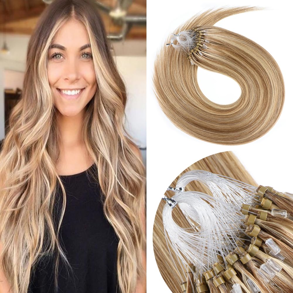 Micro loop hair extensions 14 inch Amazon.com : Ugeat Micro Link Hair Extensions Human Hair  main image 2