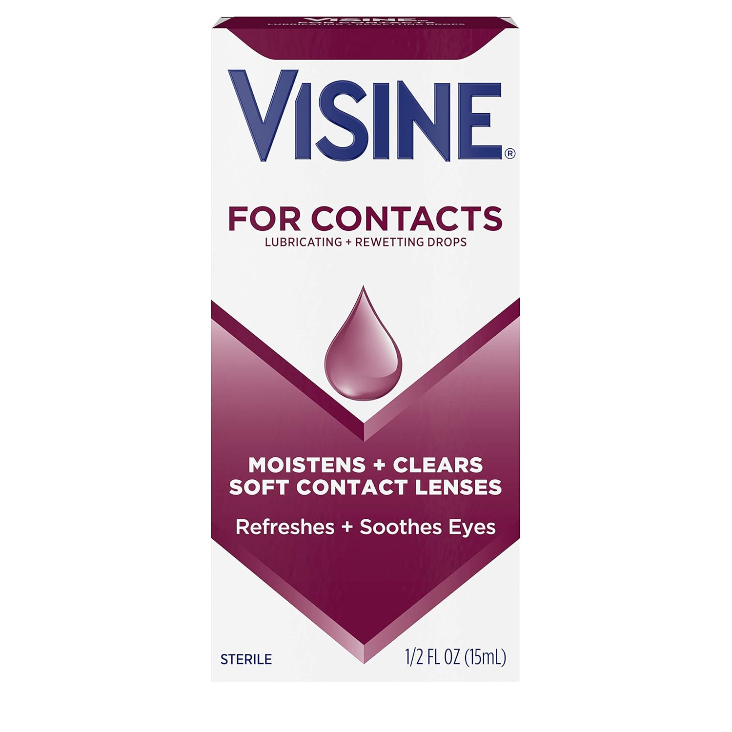Visine For Contacts Lubricating + Rewetting Drops, Sterile