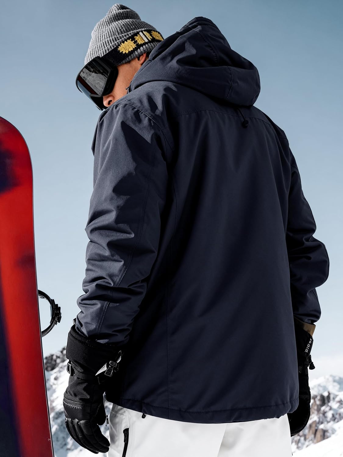 FREE SOLDIER Men's Waterproof Ski Jacket Fleece Lined Warm Winter Snow Coat with Hood Fully Taped Seams - Image 2