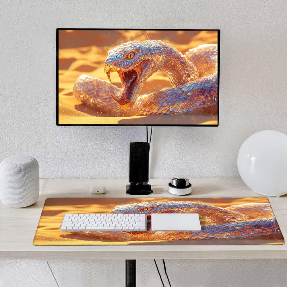 Podkładka pod mysz XXL Podkładka pod mysz na biurko 1800x900 mm poprawia precyzję i szybkość dzięki antypoślizgowej gumowej podstawie i zszytym krawędziom Trwała wygodna zabawa (zwierzę węża) xR8-152