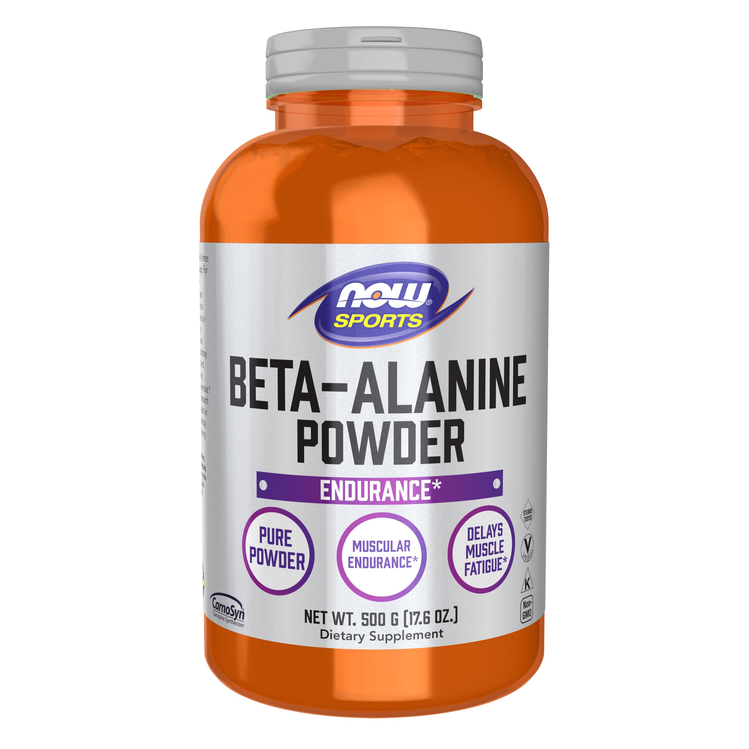 NOW Sports, Beta-Alanine Pure Powder 2,000 mg, Muscular Endurance*, 500 g 1.1 Pound (Pack of 1)