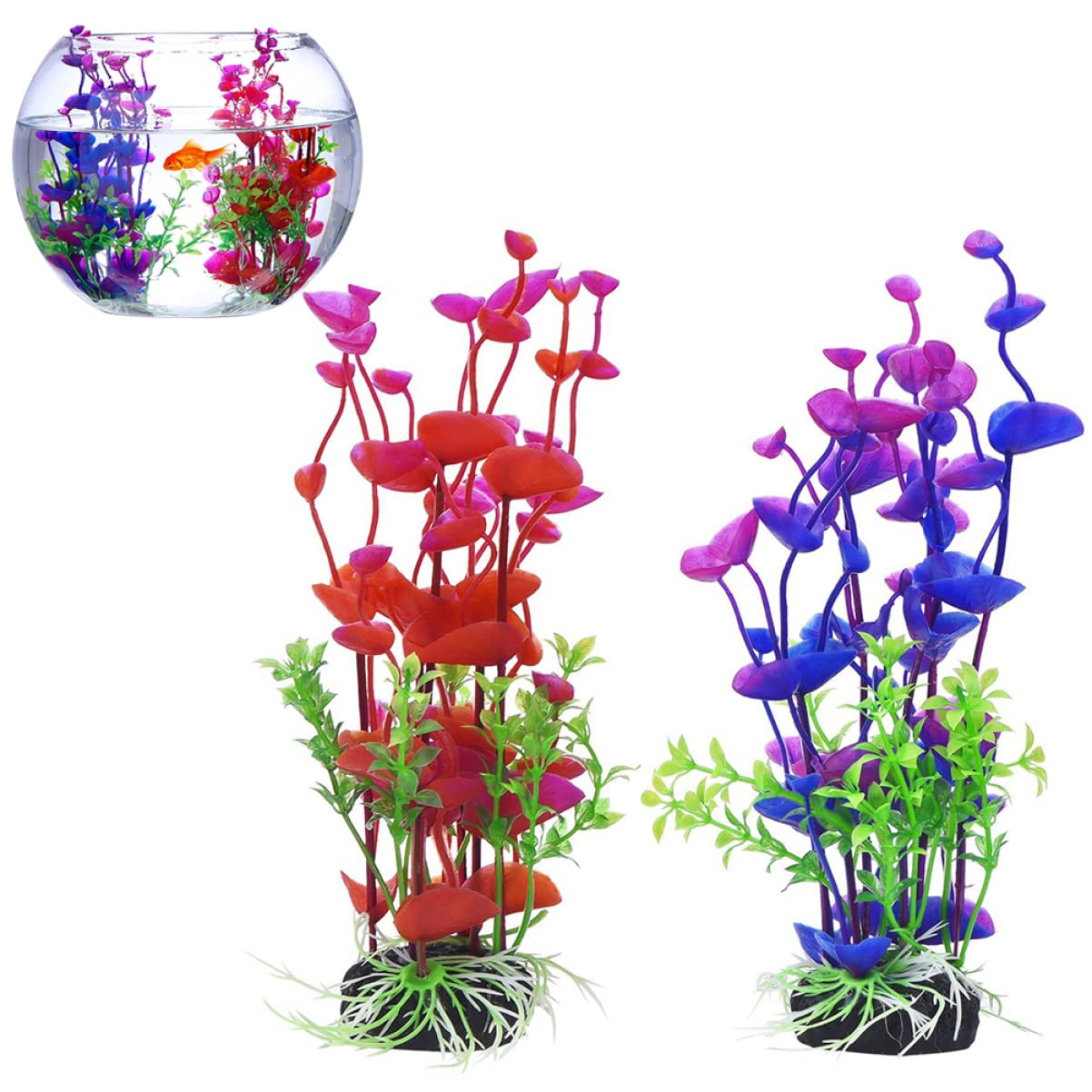 FRCOLOR 6 Unidades Decoraciones para acuarios Plantas Artificiales Plantas de Acuario, Plantas de Acuario, Plantas Artificiales para Mascotas
