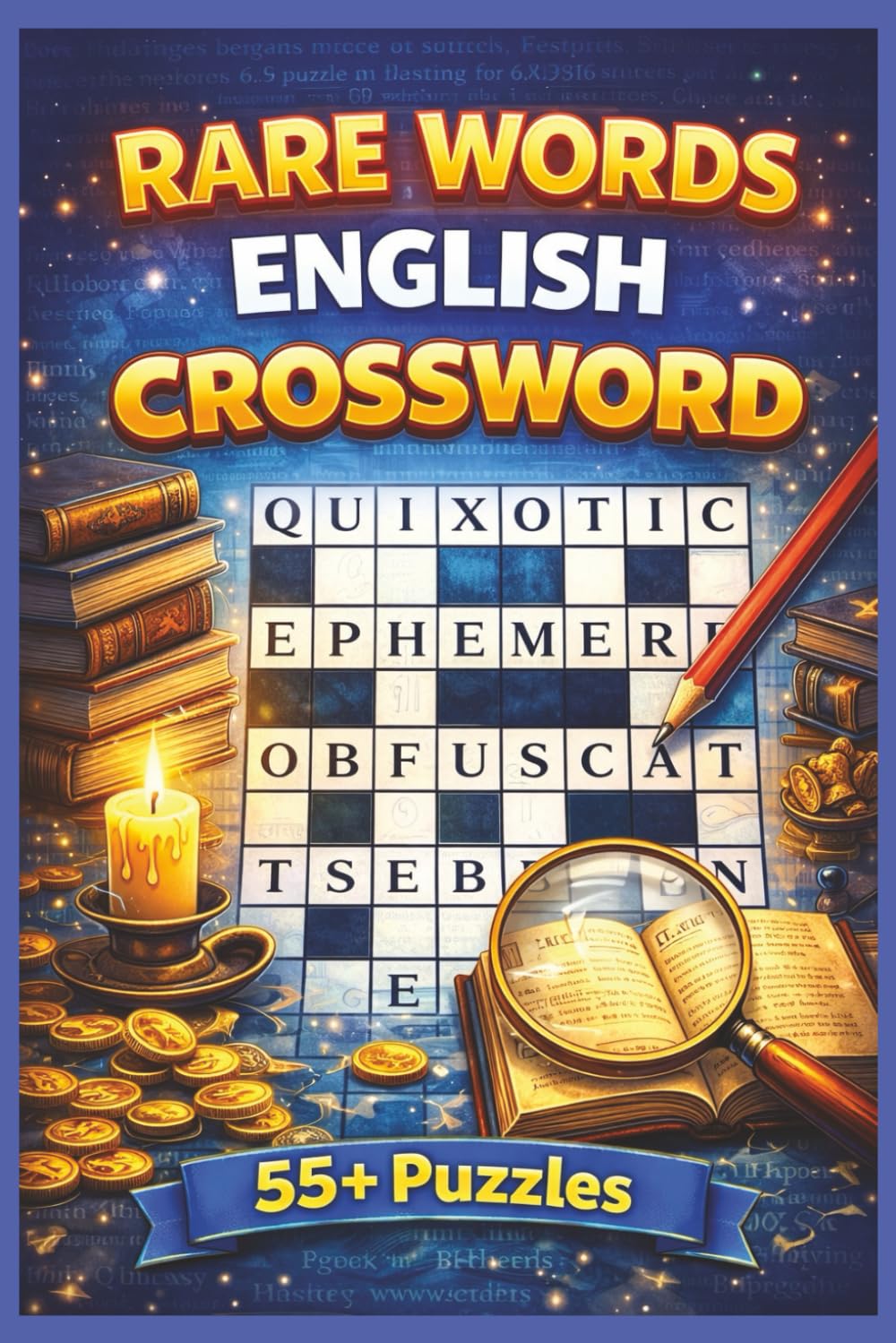 Rare Words English Crossword: 55+ Crossword Puzzles with Easy to Read Print About Rare Words, New Vocabulary, Advanced Words and More | 6x9 Inches, ... (Word Search & Crosswords for Fun Learning)