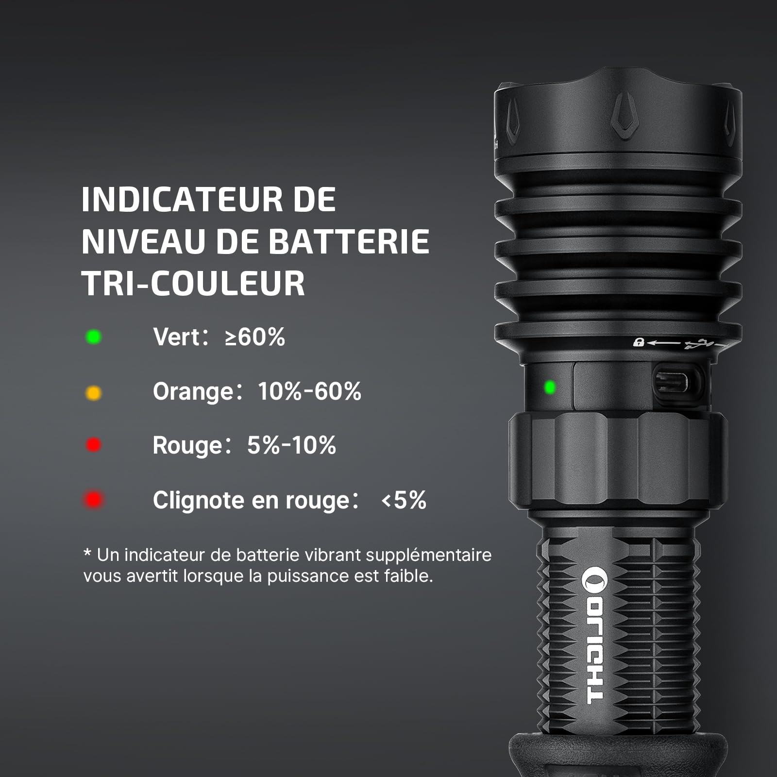 OLIGHT Warrior X 4 Lampe de Poche Tactique Rechargeable 2600 LM 630M | Charge via USB-C, Fourni Avec un Étui en Cuir, Étanche IPX8, Adapté aux Activités de Plein Air, au Camping et à la Chasse