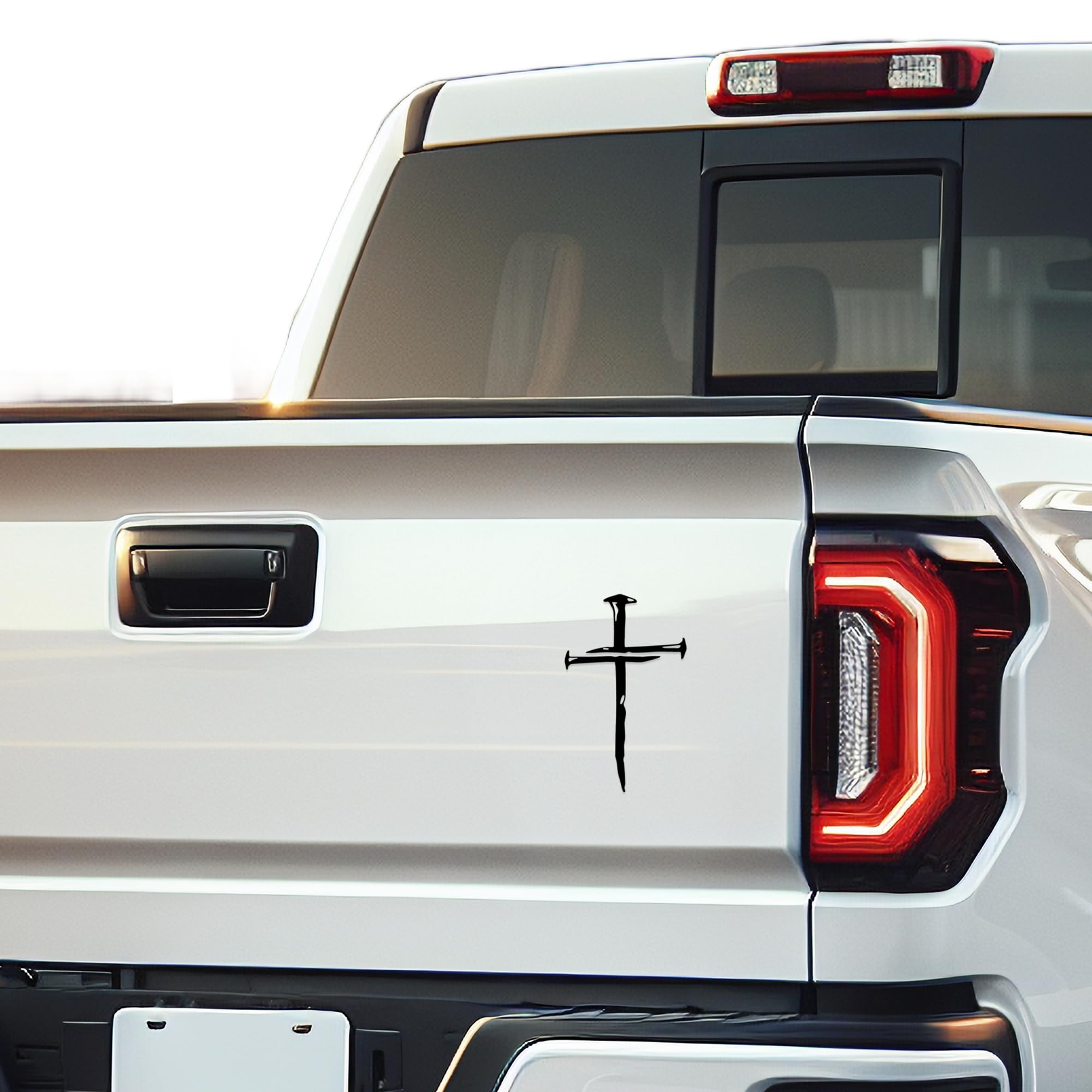 GRITKULTURE Cross of Nails Christian Vinyl Decal Sticker for Cars, Trucks, Laptops, Jesus Christ, Religious, Window Decal Sticker (Black)