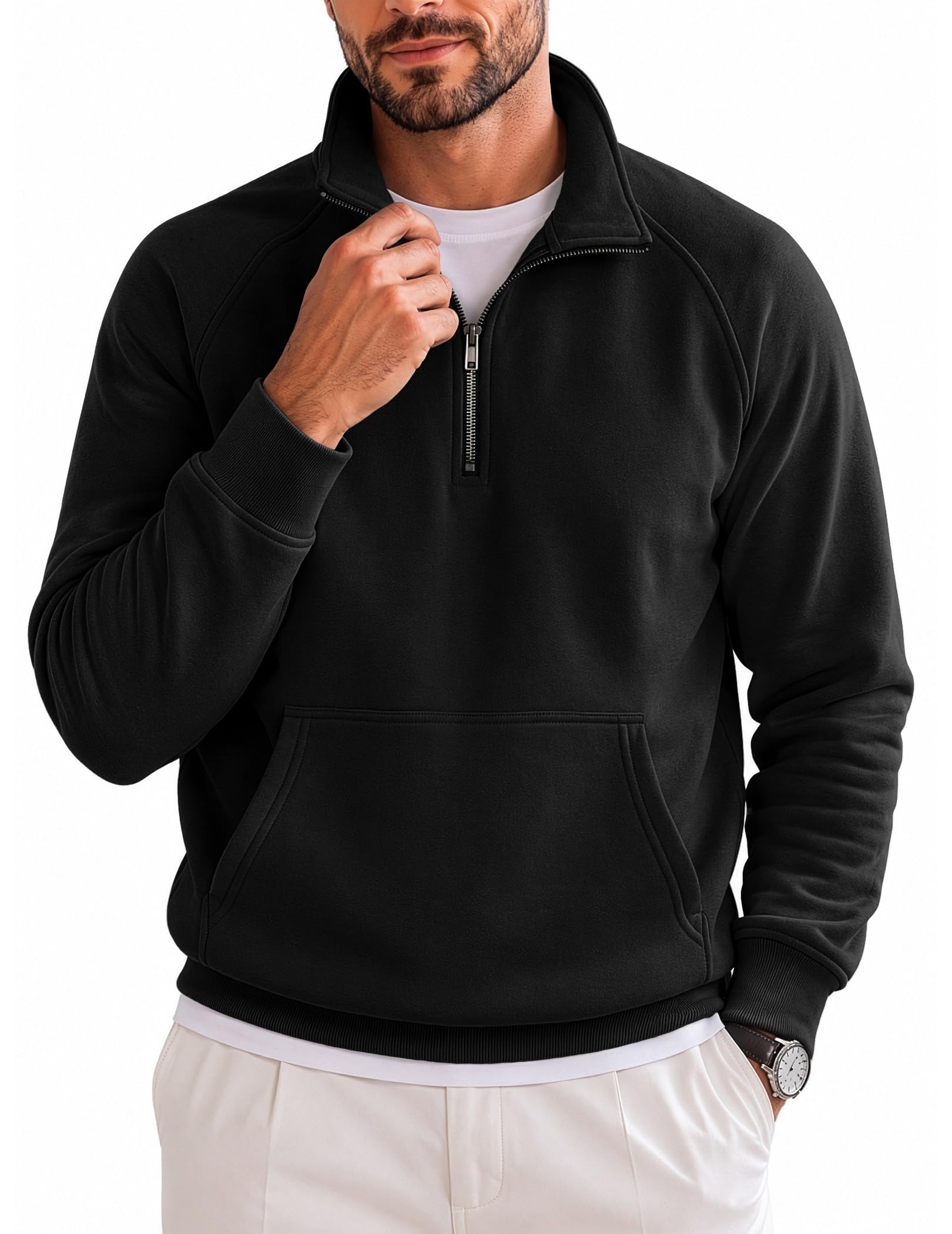 Men's Fleece Quarter Zip Pullover Sweatshirt