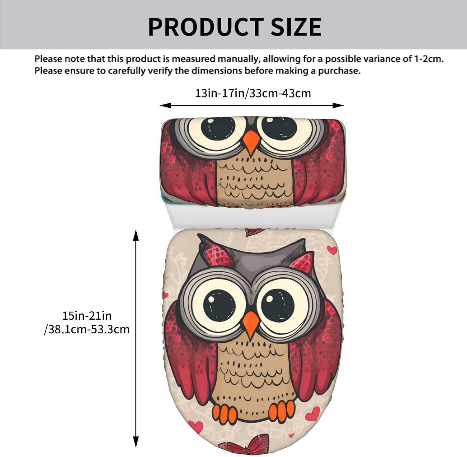 2 Pcs Toilet Lid Cover And Toilet Tank Cover Washable For Bathroom Decor image 2