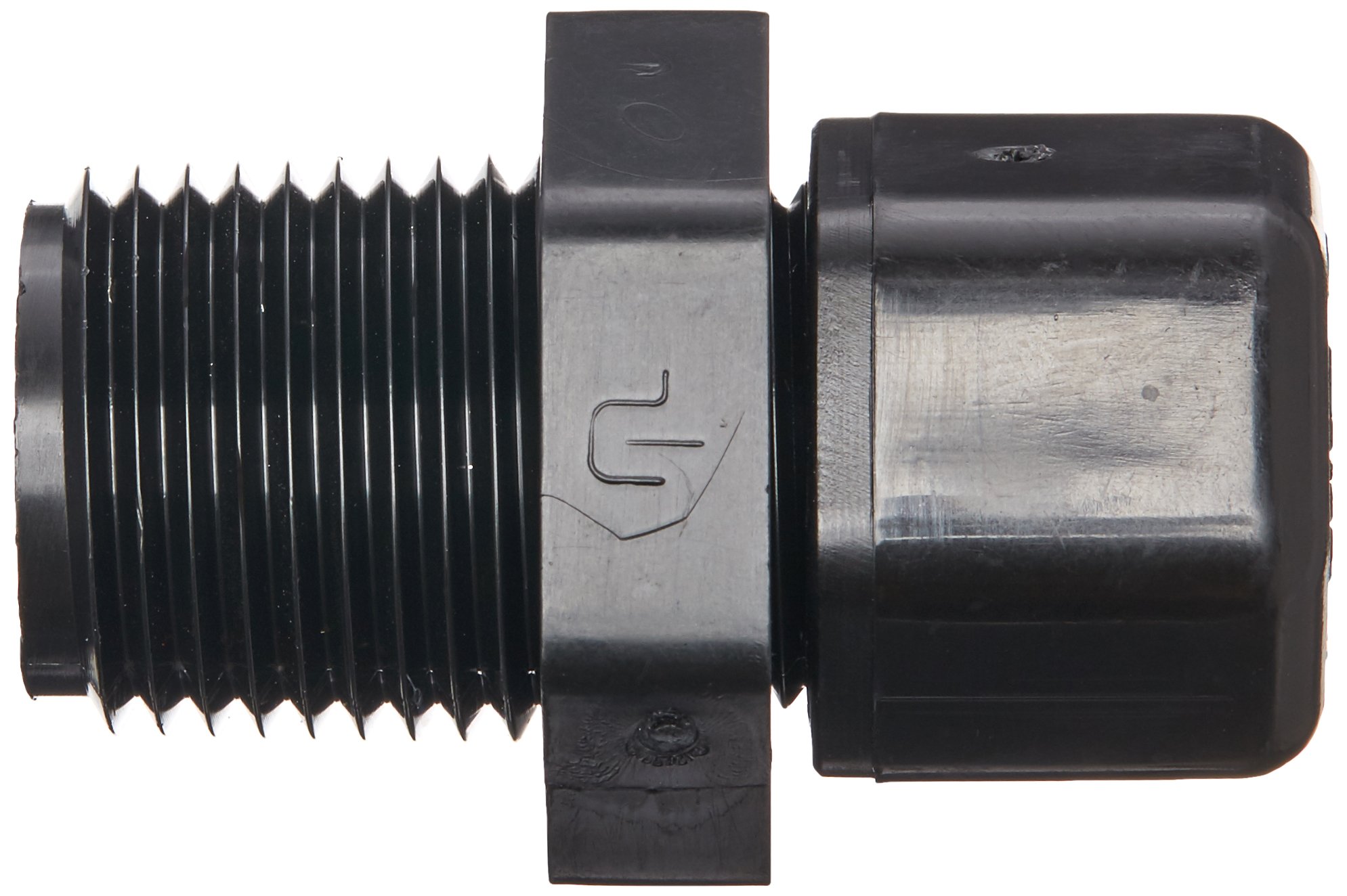 Parker Hannifin P6MC8 Fast & Tite Polypropylene Male Connector Fitting, 3/8