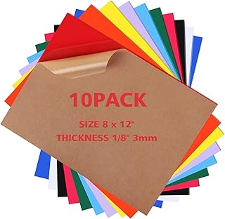 Adrattnay Acrylic Sheets 1/8 Thick, 10Pcs 8 x 12in Acrylic Sheets 3 mm for Laser Cutting, Opaque Colored Acrylic Panel with Protective Paper for Laser Engraving Material DIY Crafts
