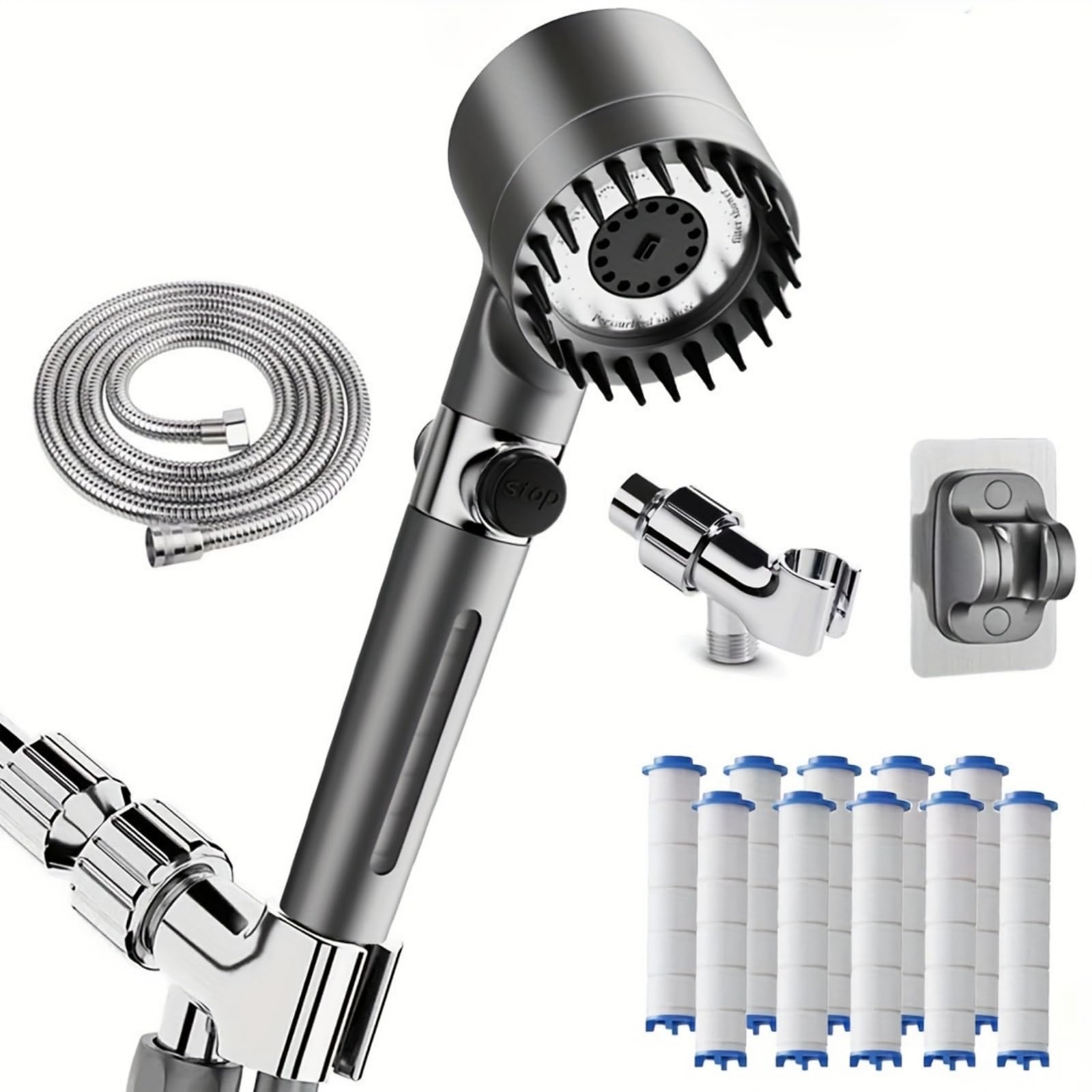 Oasis Shower Head with Filter Alcachofa De Ducha Con Filtro Alta Presión Tres Modos Ahorro De Agua Instalación Fácil Para Baño Diario (1 Piece)