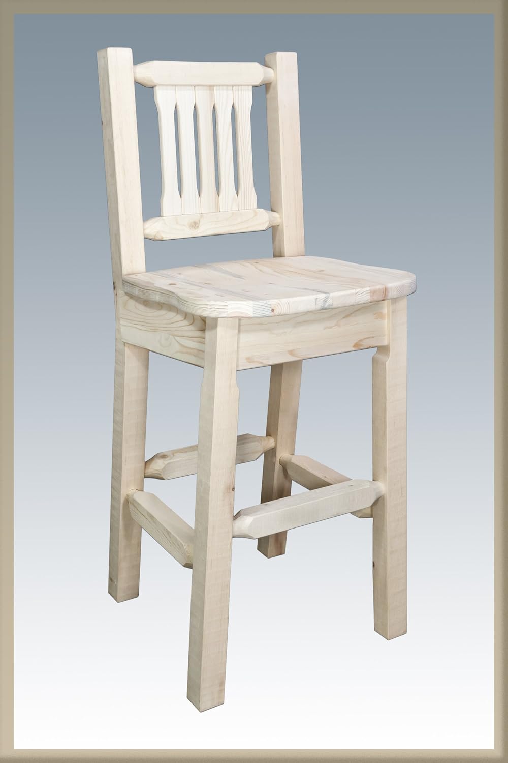 Montana Woodworks Barstool with Back Homestead Collection Unfinished