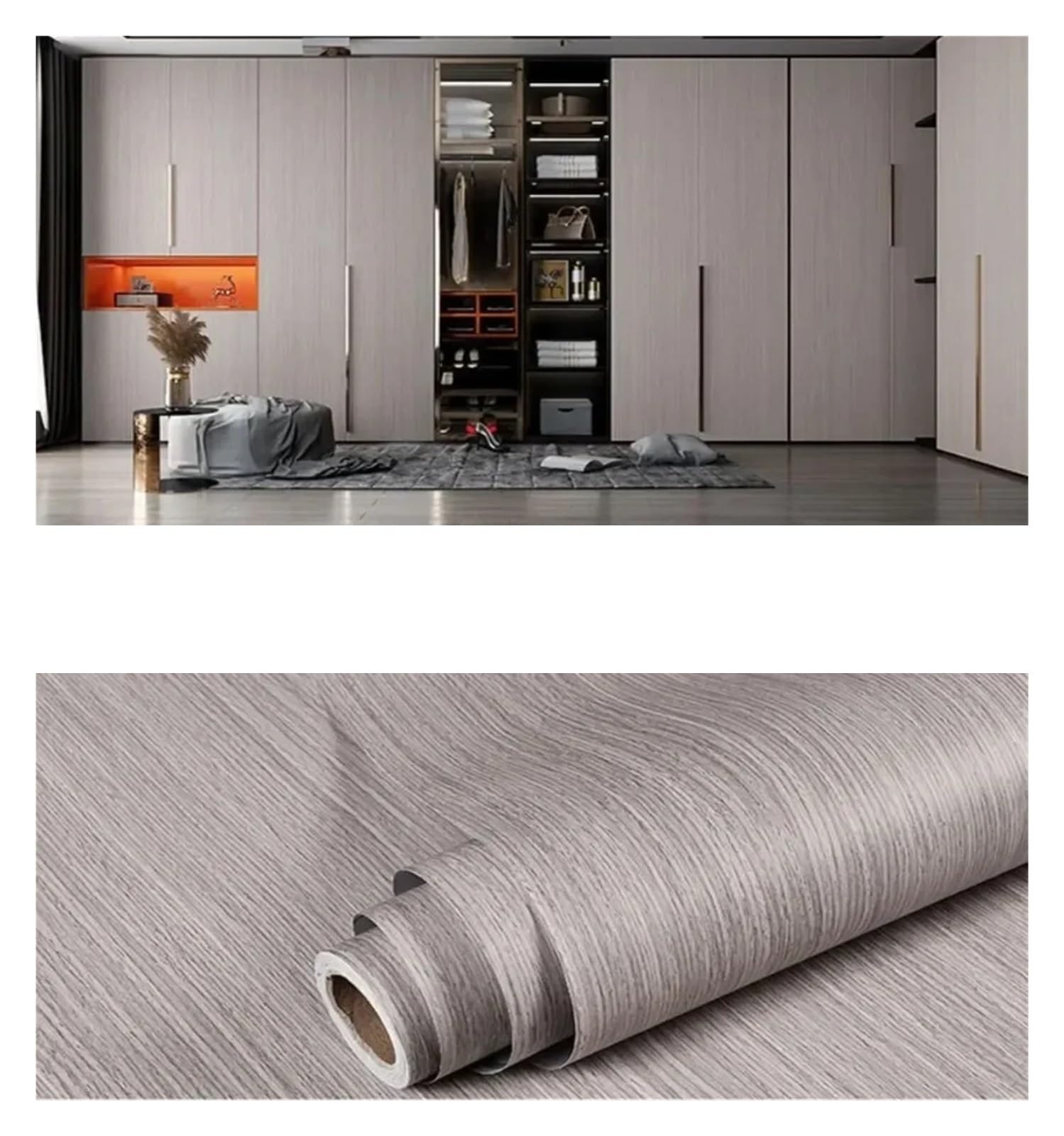 Ayztantine Self-Adhesive Wallpaper 90cm Width Wood Grain PVC Wallpaper for Door Wardrobe Cupboard Table Furniture Waterproof(D01029,90x500cm)