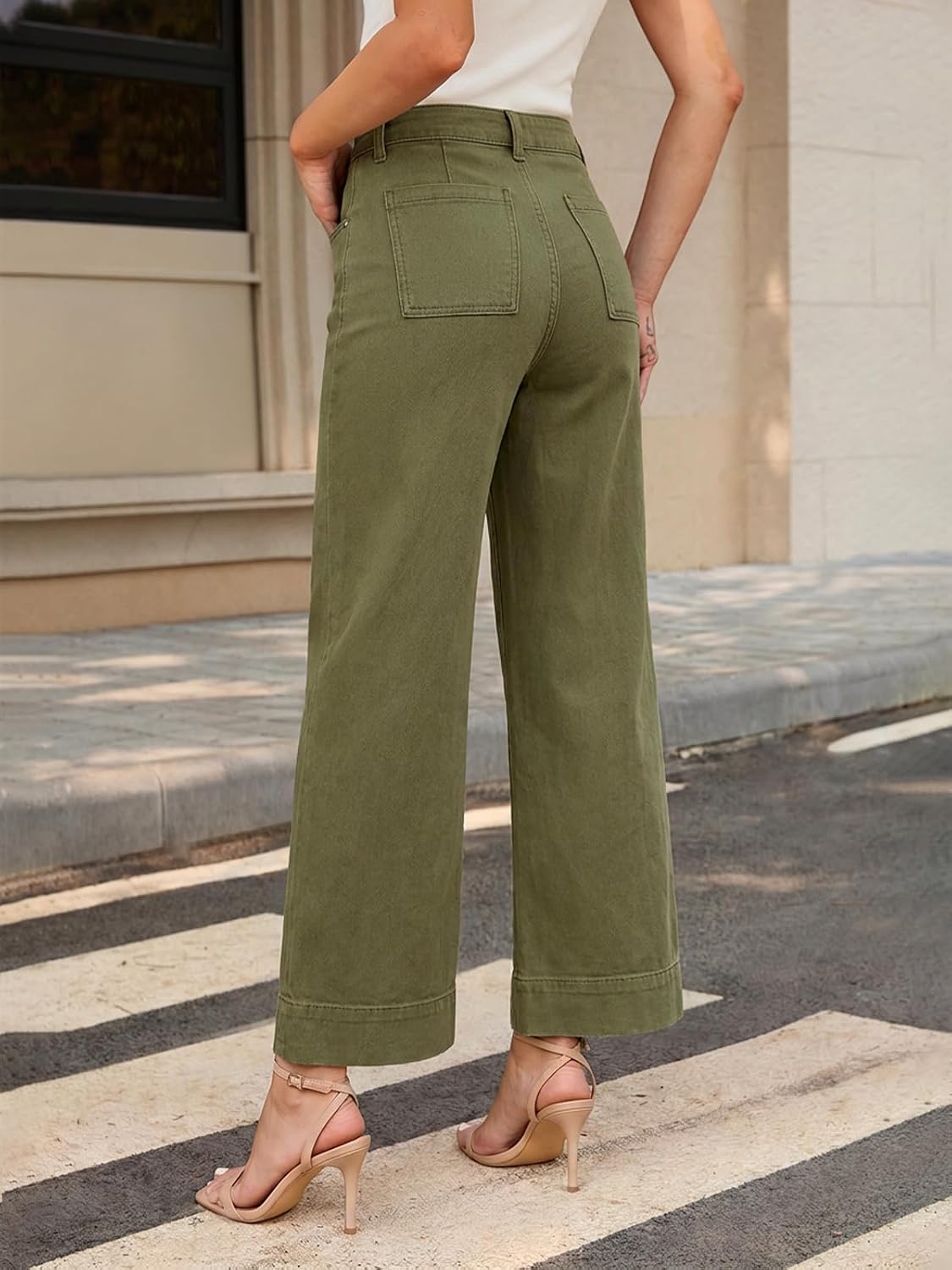  Baggy Wide Leg Jeans for Women High Waisted Cropped Denim Pants thumbnail